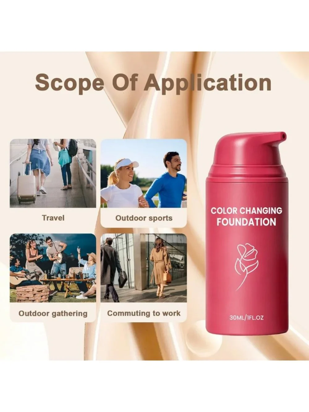 Color Changing Liquid Foundation - Skin Tone Adapting Makeup for Women